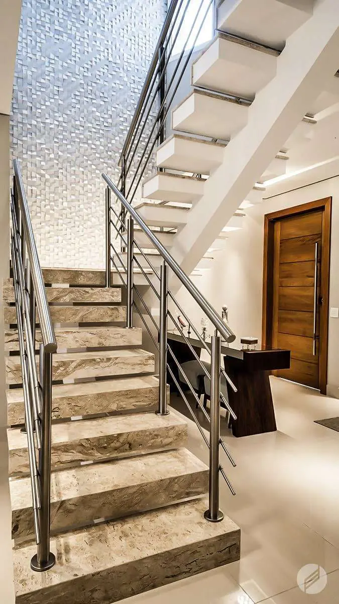 Guarda corpo escada — obra da Arte Inox Design